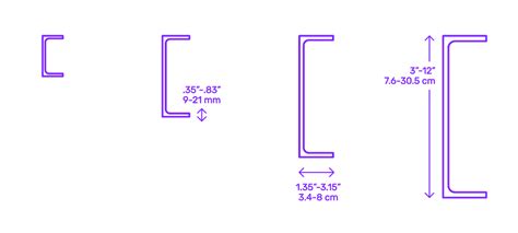 metal u channel dimensions